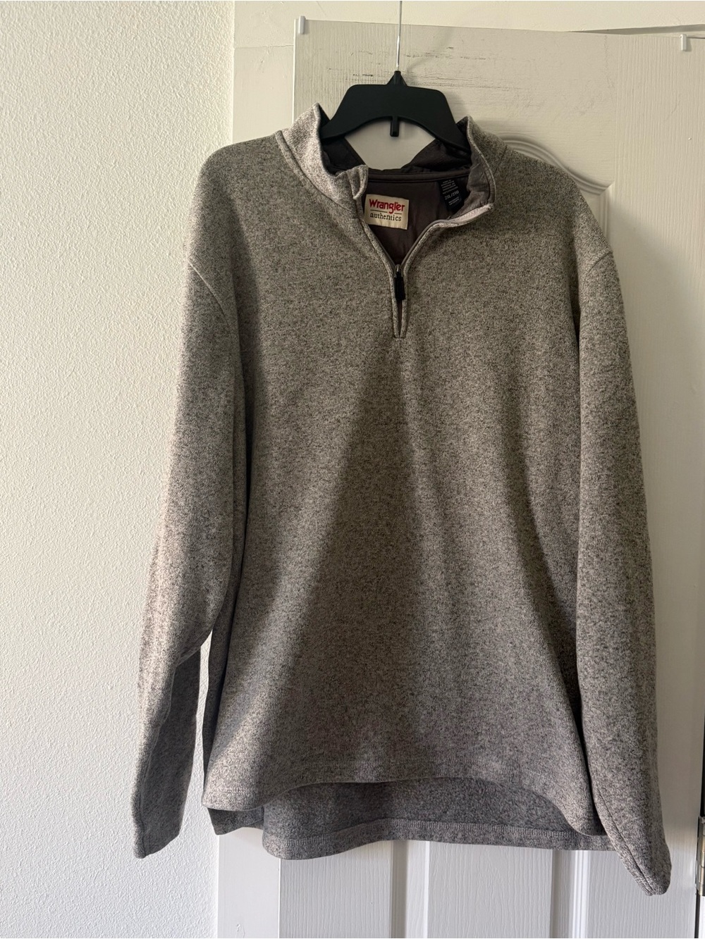 Wrangler Authentics Men’s 2XL Gray Heather Quarter Zip Fleece Pullover